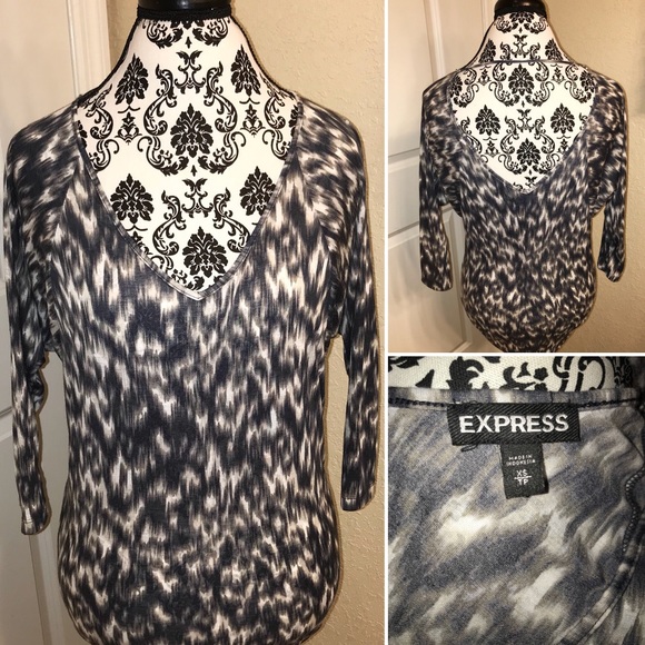 Express Tops - Express extra small black-and-white leopard shirt